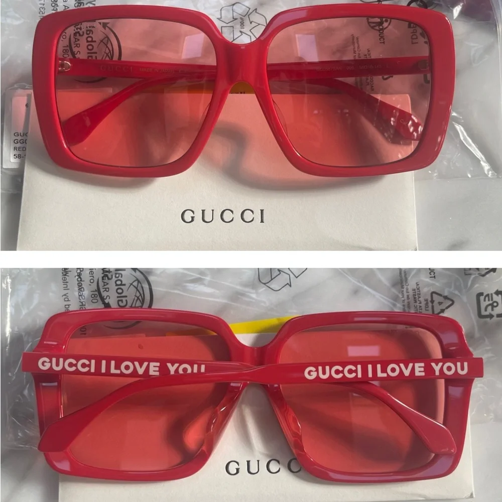 RED HOT GUCCI SUNGLASSES FROM THE PRESTIGE COLLECTION. GUCCI FANS SAY I LOVE YOU - Picture 8 of 16